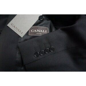 Canali 1934 CURRENT Black 2 Pc Suit Jacket Pants Vest Sz 54L 64L EU BRAND NEW